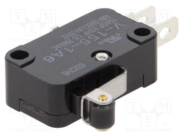Microswitch SNAP ACTION; with lever (with roller); SPDT; Pos: 2