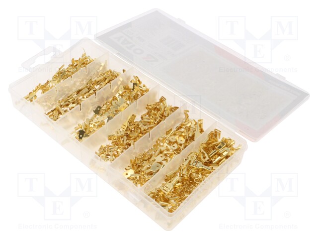 Kit: connectors; crimped; for cable; non-insulated; 600pcs.