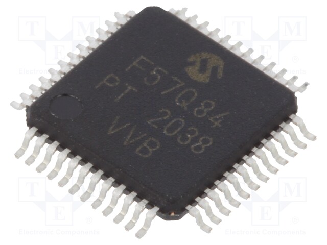 PIC microcontroller; Memory: 128kB; SRAM: 8kB; EEPROM: 1kB; SMD