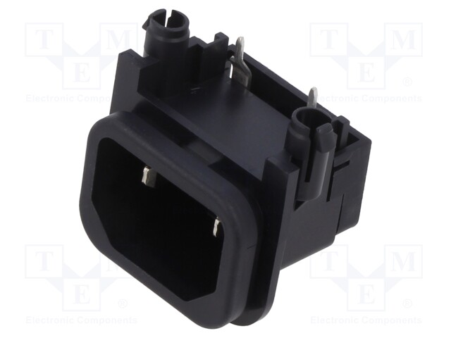 Connector: AC supply; socket; male; 10A; 250VAC; IEC 60320; C14 (E)