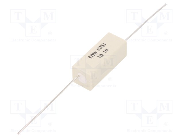 Resistor: wire-wound; cement; THT; 50mΩ; 10W; ±5%; 12x12x32mm