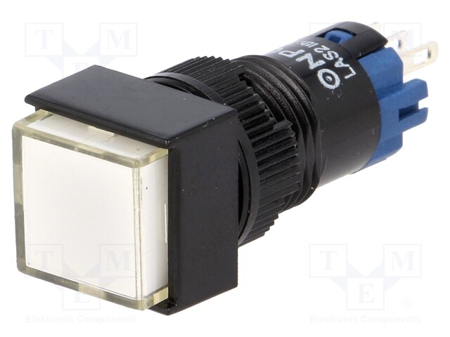 Switch: push-button; Pos: 2; SPDT; 0.5A/250VAC; 1A/24VDC; white