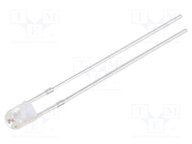 LED; 3mm; yellow; 1560÷2180mcd; 60°; Front: convex; 15V; -30÷85°C