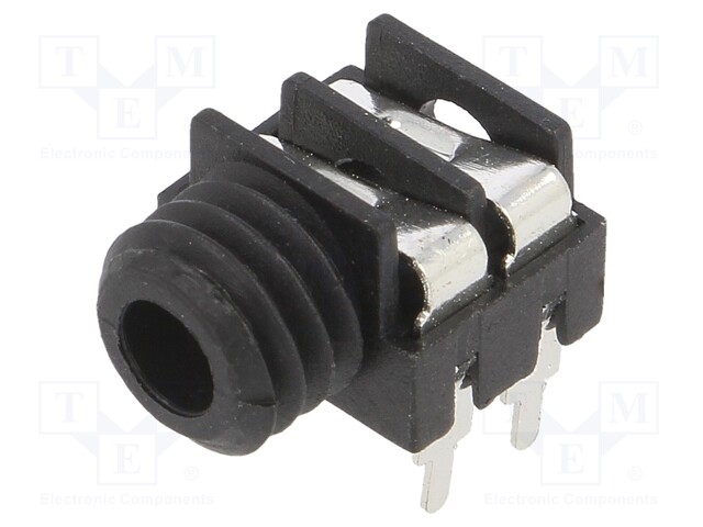 Socket; Jack 3,5mm; female; mono; with on/off switch; angled 90°