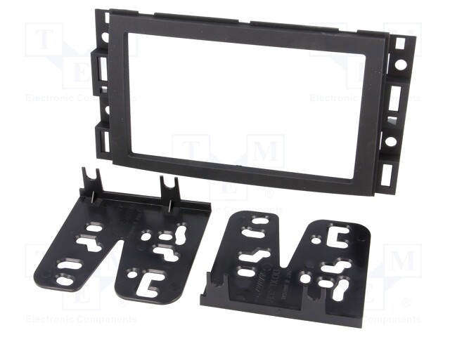 Radio mounting frame; 2 DIN; black