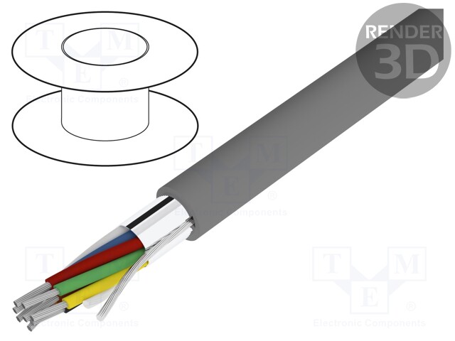 Wire; Alpha Essential C&C; 8x24AWG; shielded,Al-PET foil; PVC