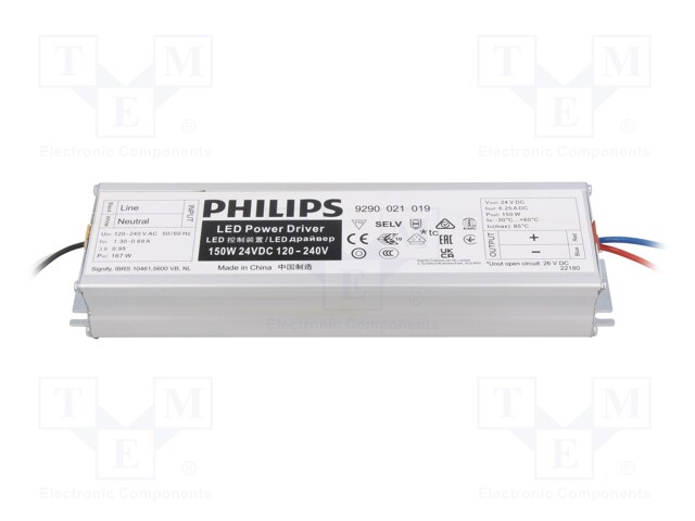 Power supply: switched-mode; LED; 150W; 24VDC; 100mA÷6.25A; IP20