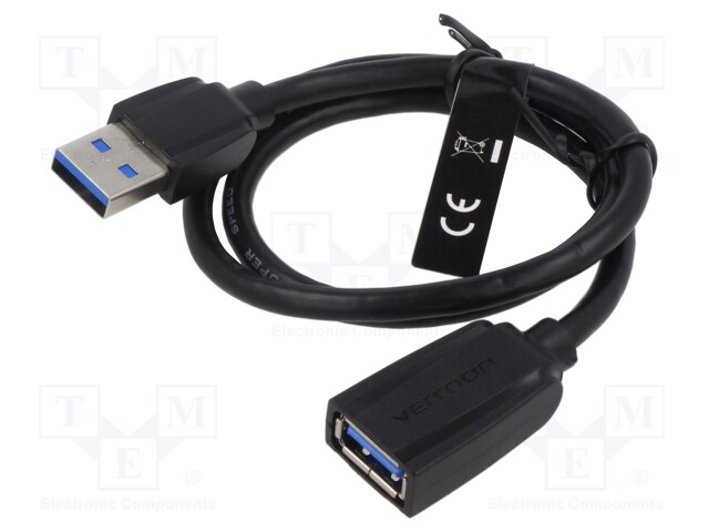 Cable; USB 3.0; USB A socket,USB A plug; nickel plated; 0.5m