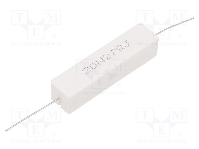 Resistor: wire-wound; cement; THT; 27Ω; 20W; ±5%; 13x13x60mm