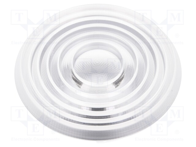 LED lens; round; Mat: PMMA plexiglass; transparent; H: 24.8mm