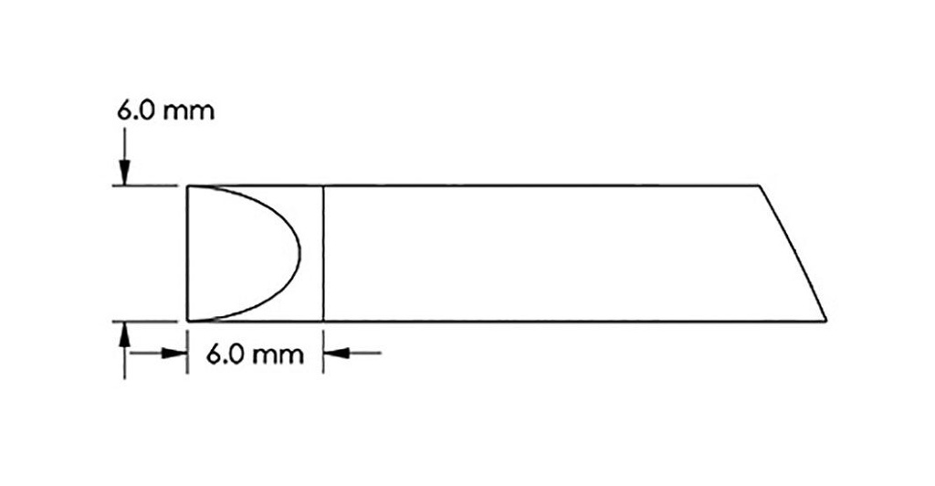 Tip; chisel; 6mm; for soldering station; GT-HP-T6C