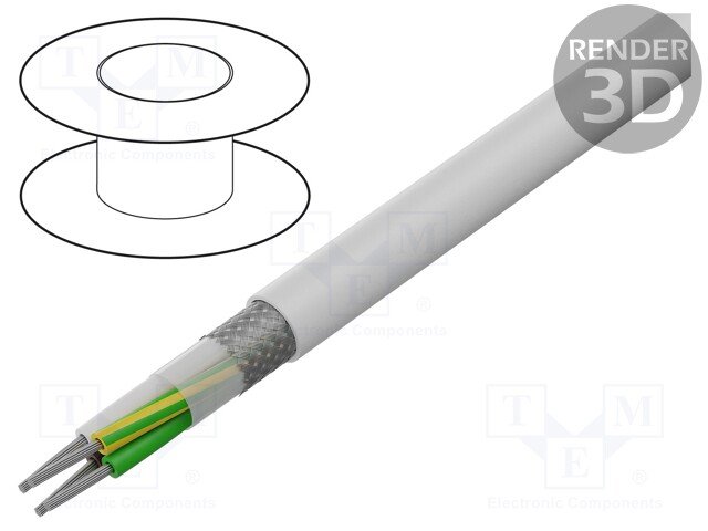 Wire: control cable; chainflex® CFCLEAN1; 7x0.34mm2; white; 5mm