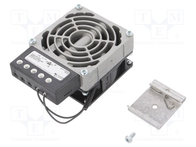 Blower heater; 100W; IP20; for DIN rail mounting; 80x112x47mm