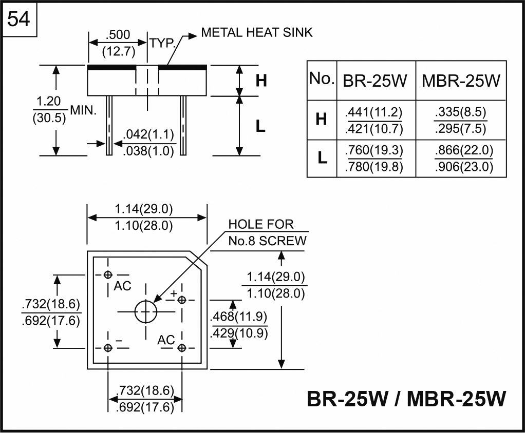 Bridge rectifier: single-phase; Urmax: 800V; If: 50A; Ifsm: 450A