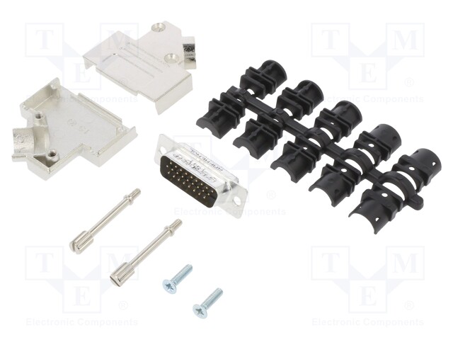 D-Sub HD; PIN: 26; male; shielded; angled 45°; soldering; for cable