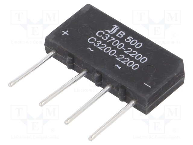 Bridge rectifier: single-phase; Urmax: 1kV; If: 3.7A; Ifsm: 150A