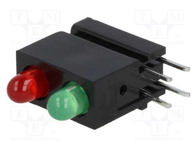 LED; in housing; red,green; 3mm; No.of diodes: 2; 20mA