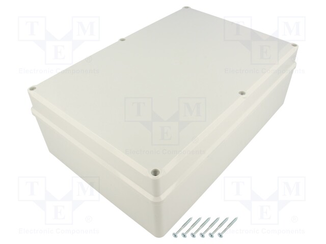 Enclosure: multipurpose; X: 190mm; Y: 280mm; Z: 95mm; ABS; grey; IP65
