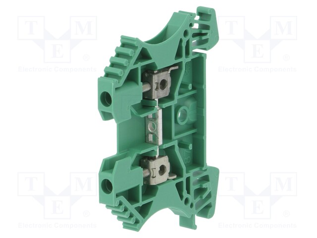 Splice terminal: rail; 2.5mm2; ways: 1; terminals: 2; green; wemid