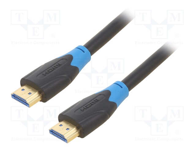 Cable; HDMI 2.0; HDMI plug,both sides; PVC; 10m; black; 28AWG