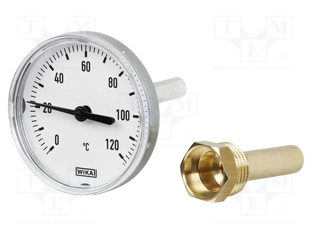 Meter: bimetal thermometer; 0÷120°C; Probe l: 60mm; Ø: 100mm