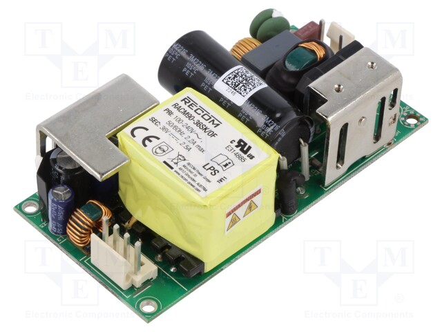 Power supply: switched-mode; 90W; 85÷264VAC; 36VDC; 2500mA; 90%