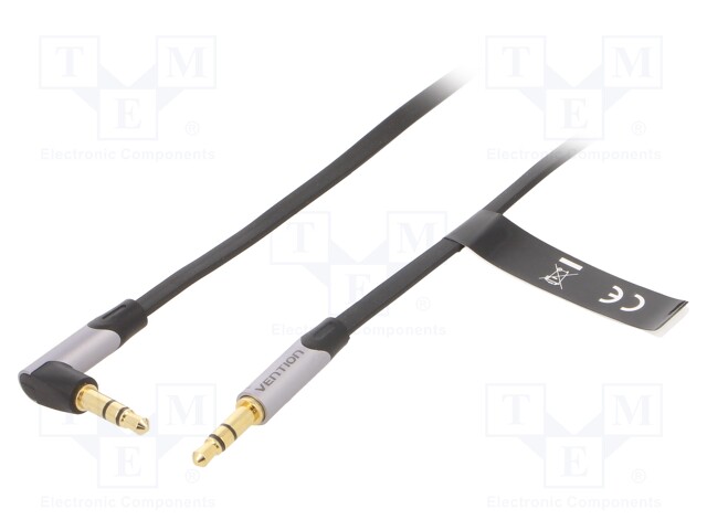 Cable; Jack 3.5mm plug,Jack 3.5mm angled plug; 1.5m; black