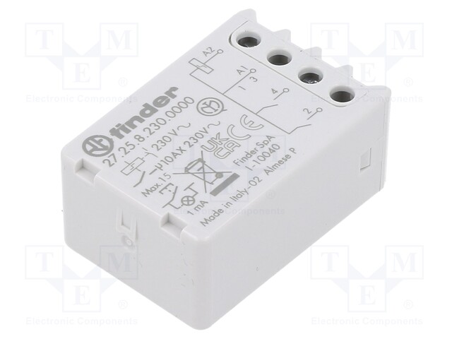 Relay: installation; bistable; NO x2; Ucoil: 230VAC; 10A; -40÷40°C