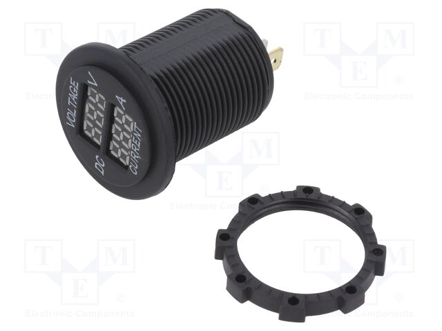 Voltmeter; Sup.volt: 5÷30VDC; I DC: 1÷15A; black; red