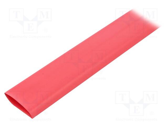 Heat shrink sleeve; glueless; 3: 1; 24mm; L: 1.2m; red; polyolefine