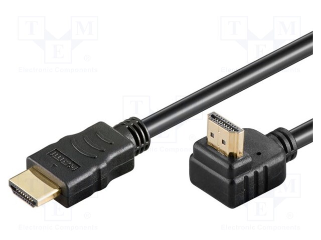 Cable; HDMI 1.4; HDMI plug,HDMI plug 270°; 2m; black