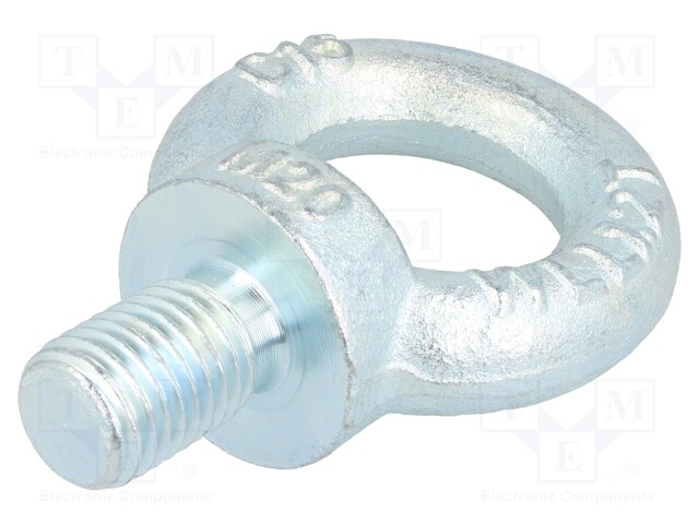 Lifting eye bolt; M20x30; DIN: 580; Head: eye; none; steel; zinc
