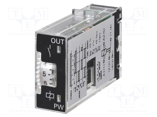 Timer; 0,1min÷10h; SPDT; 250VAC/3A; 24VDC; H3RN; socket; -10÷55°C