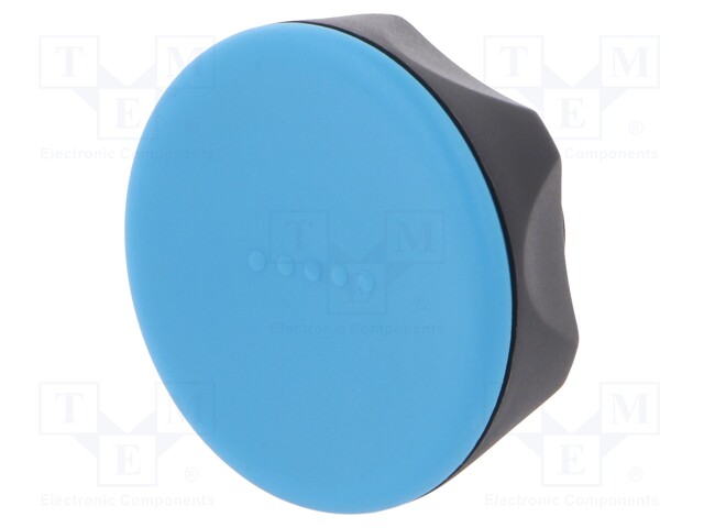 Knob; Dia: 56mm; H: 29mm; technopolymer (PA); black; Cap: blue