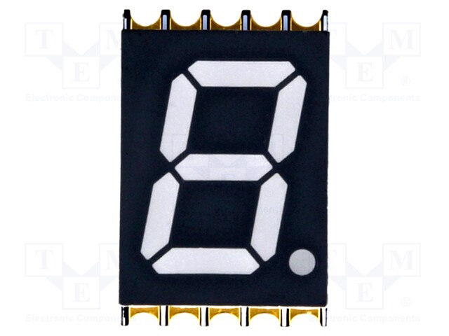 Display: LED; 7-segment; 10mm; 0.39"; No.char: 1; red; 30mcd; cathode