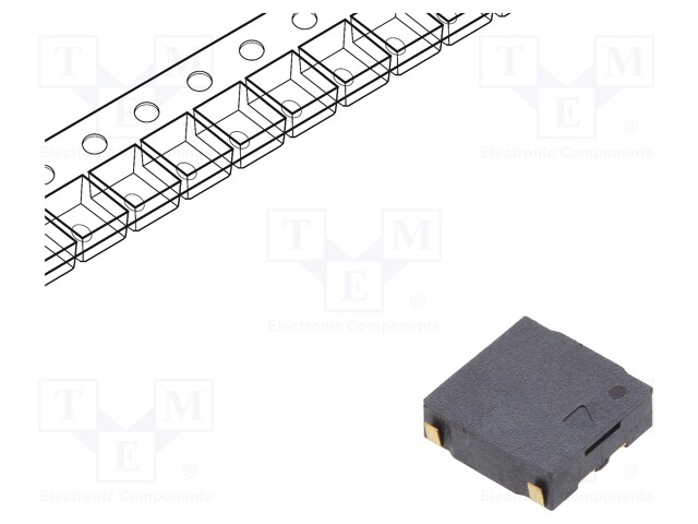 Sound transducer: elektromagnetic alarm; SMD; 2670Hz; 100mA; 16Ω