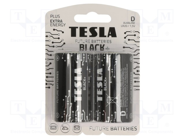 Battery: alkaline; 1.5V; D; non-rechargeable; Ø34.2x61.5mm; 2pcs.