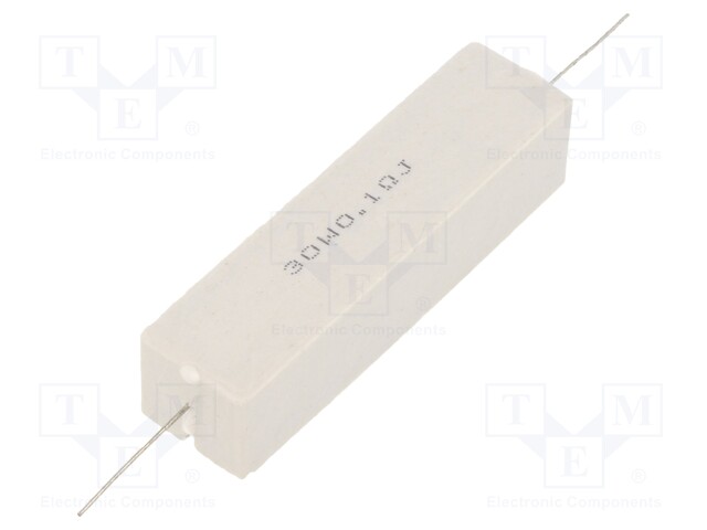 Resistor: wire-wound; cement; THT; 100mΩ; 30W; ±5%; 19x17x75mm