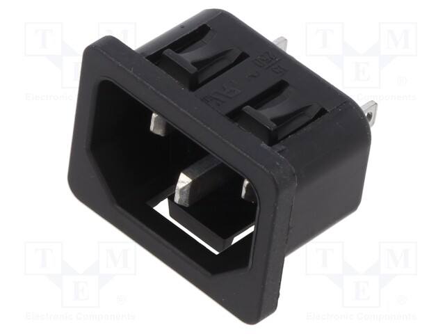 Connector: AC supply; socket; male; 10A; 250VAC; IEC 60320; C14 (E)