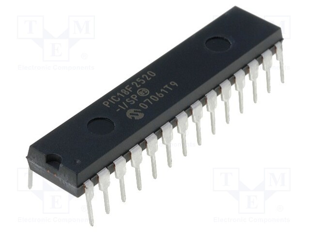 PIC microcontroller; Memory: 32kB; SRAM: 1536B; EEPROM: 256B; THT