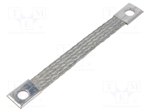 Braids; earthing tape; 10mm2; Ø1: 9mm; Ø2: 9mm; 90A; L: 130mm