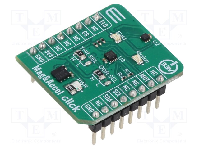 Click board; accelerometer,magnetic field sensor; analog,I2C