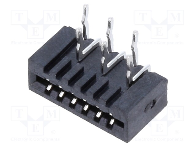 Connector: FFC (FPC); angled 90°; PIN: 6; NON-ZIF; THT; tinned; 30mΩ