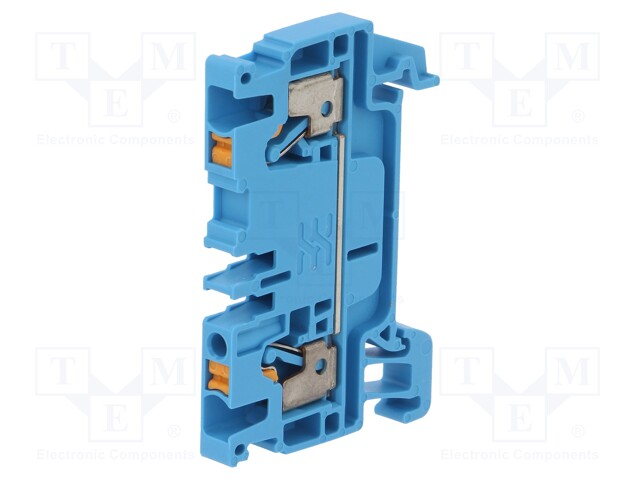 Splice terminal: rail; 2.5mm2; ways: 1; terminals: 2; blue; wemid