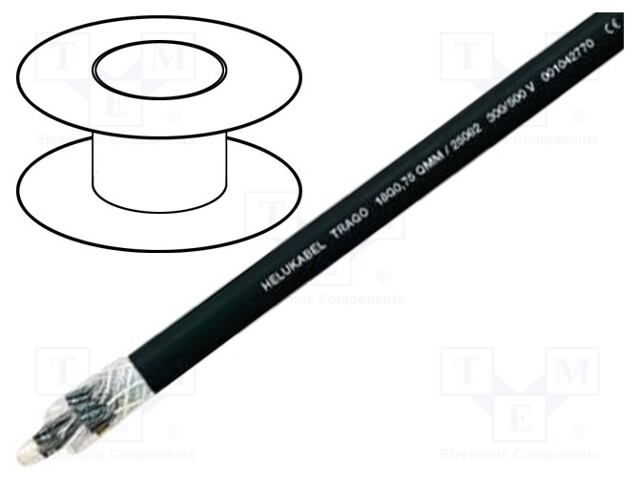 Wire; stranded; Cu; TRAGO; 24x1mm2; unshielded; black; PVC; 300/500V