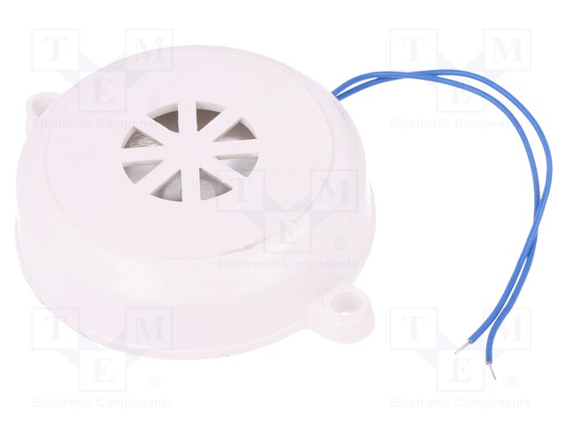 Sound transducer: piezo alarm; 3.5kHz; Sound level: 110dB; 90nF