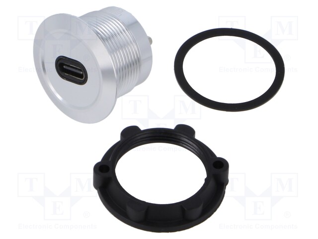 Adapter; USB C socket,USB C plug; Thread: M22; 1÷10mm
