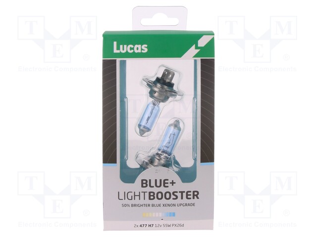 Filament lamp: automotive; PX26d; white-blue; 12V; 55W; H7