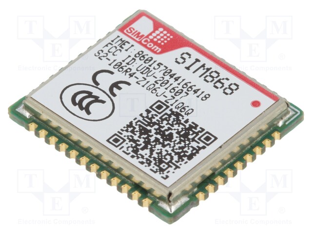 Module: GSM; 115200bps; 2G; 77pad SMT; SMD; GNSS; 17.6x15.7x2.3mm