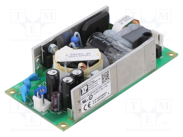 AC/DC Open Frame Power Supply (PSU), ITE & Medical, 1 Output, 60 W, 80V AC to 264V AC